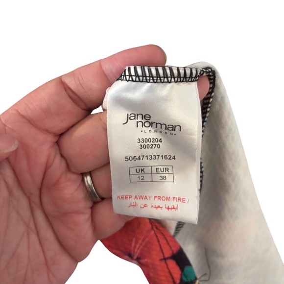 Jane Norman London Floral Tropical Bodycon Dress Black Multicolor US 8 / UK 12 - Picture 8 of 11